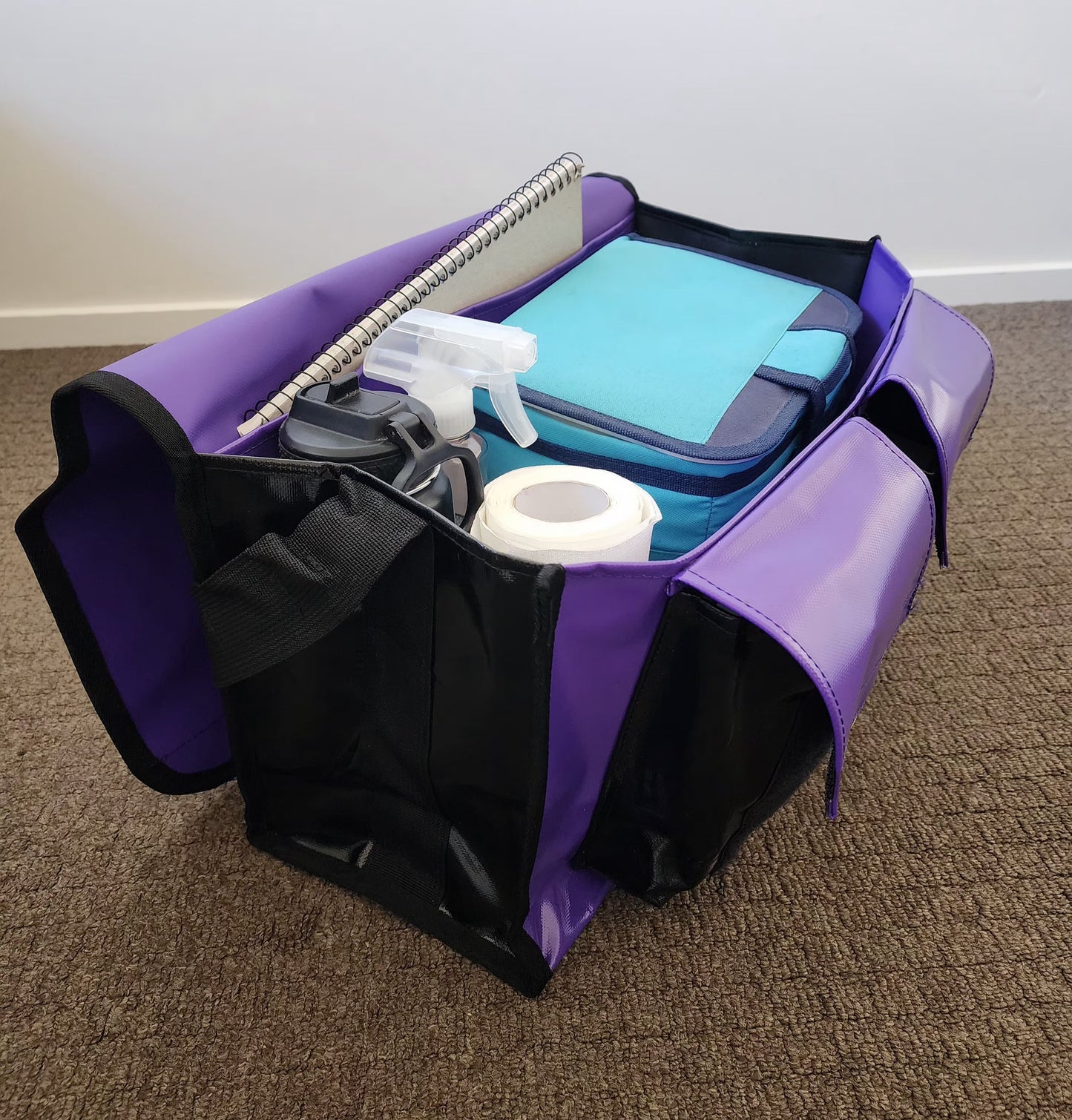 Medium Crib Bag - Purple and Black