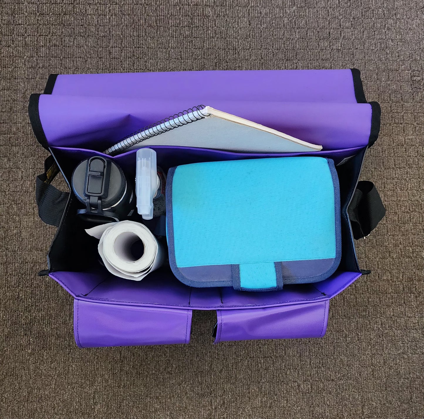 Medium Crib Bag - Purple and Black