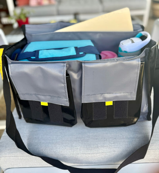Medium Crib Bag - Grey & Black
