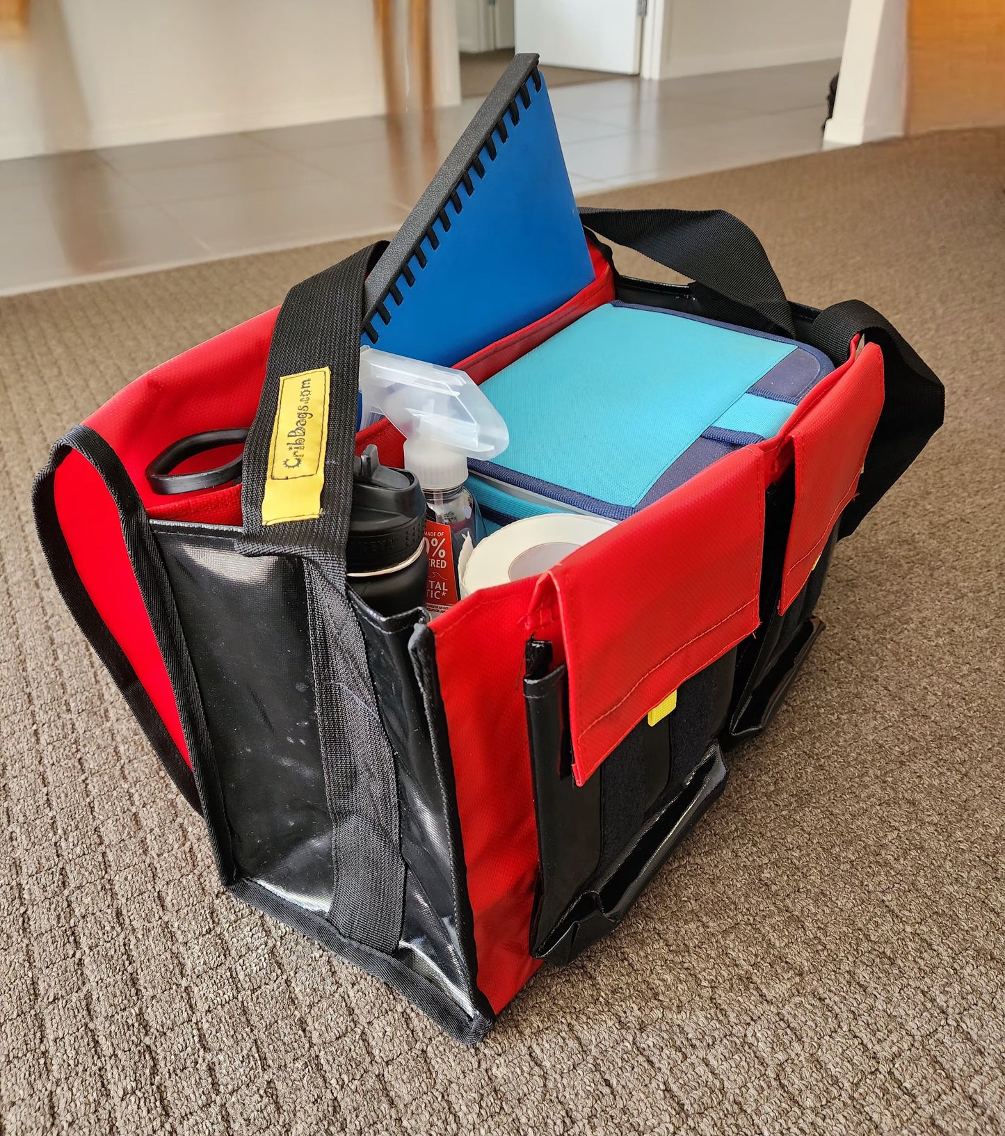 Medium Crib Bag - Red and Black