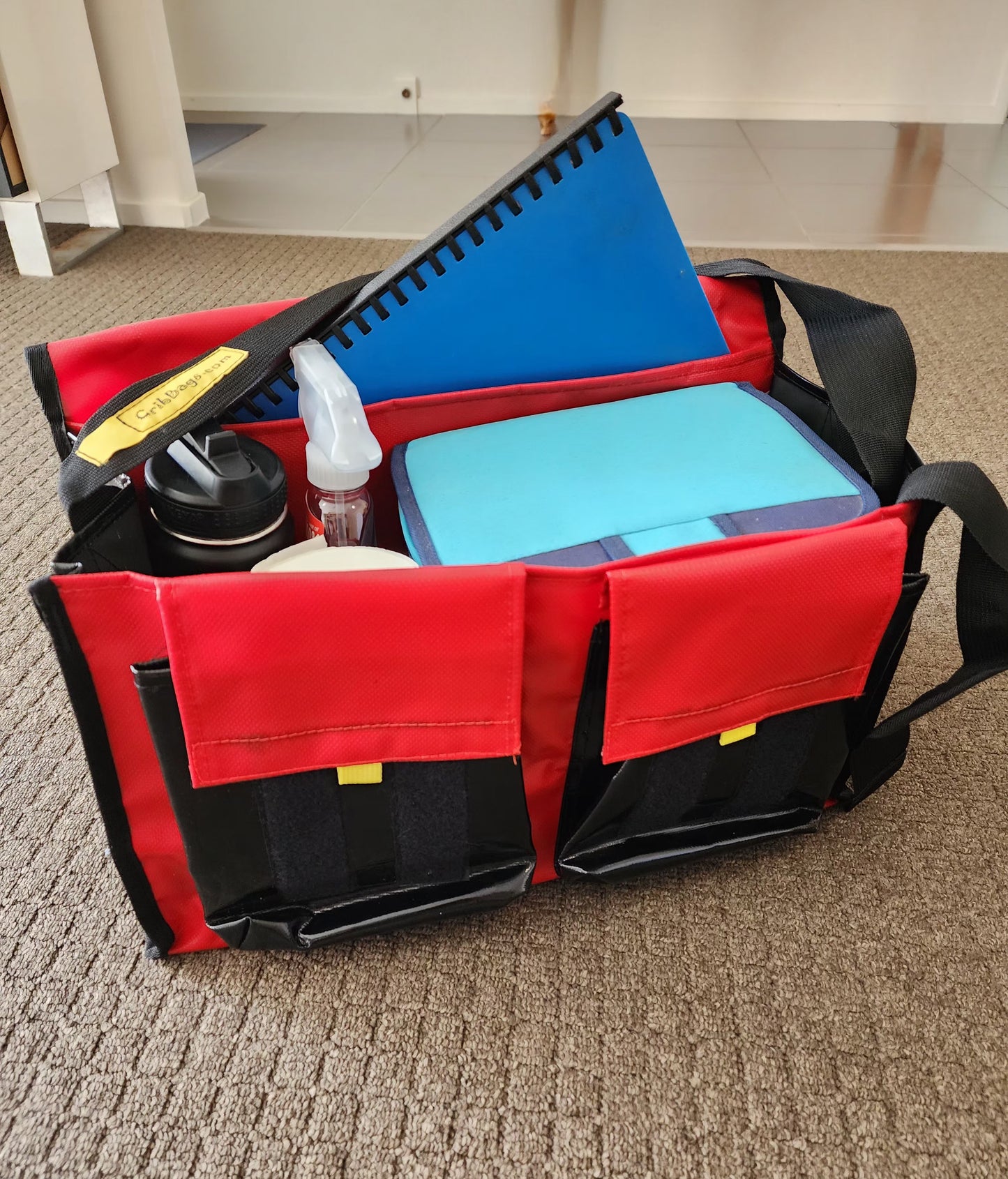 Medium Crib Bag - Red and Black