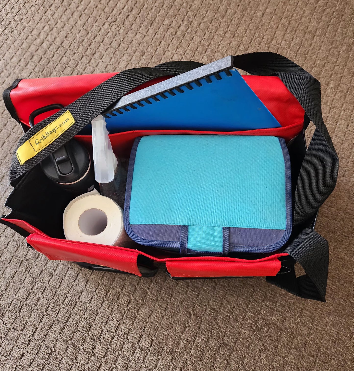 Medium Crib Bag - Red and Black