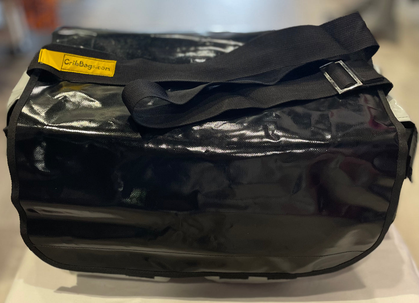 CribBags Extra Large Black and Grey Crib bag. Tough Vinyl Construct 4 pockets outside, 3 pockets inside.